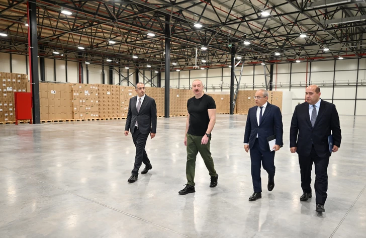 Президент принял участие в открытии предприятия по производству табачных изделий в Агдаме