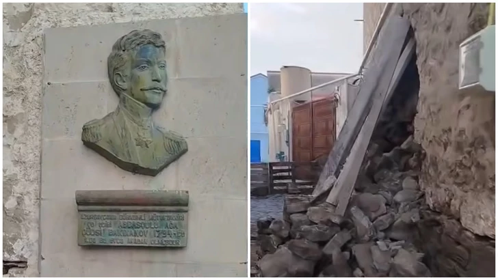 Дом, в котором родился Аббасгулу ага Бакиханов в Баку, на грани полного разрушения