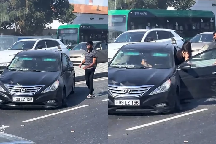 В Баку автомобиль выехал на встречную полосу