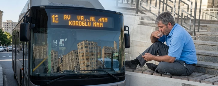 В Баку водитель автобуса оставил пассажиров в салоне и вышел курить