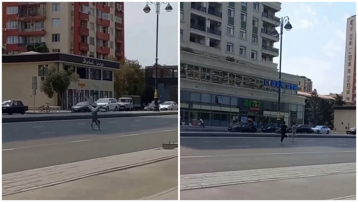 В Баку дети устроили опасные игры на проезжей части