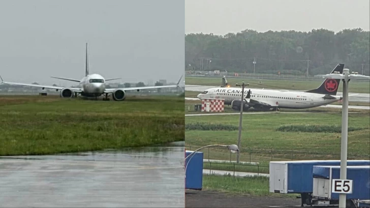 Media.az - Новости Азербайджана - Самолет Air Canada выкатился за пределы ВПП при посадке