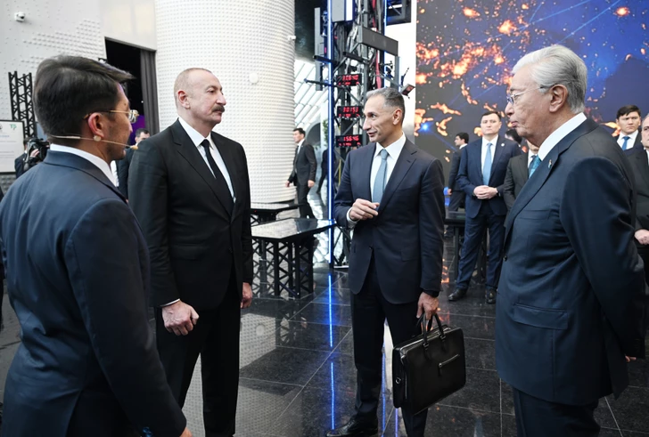 Media.az - Новости Азербайджана - Алиев и Токаев посетили Центр ИИ Alem.ai в Астане.