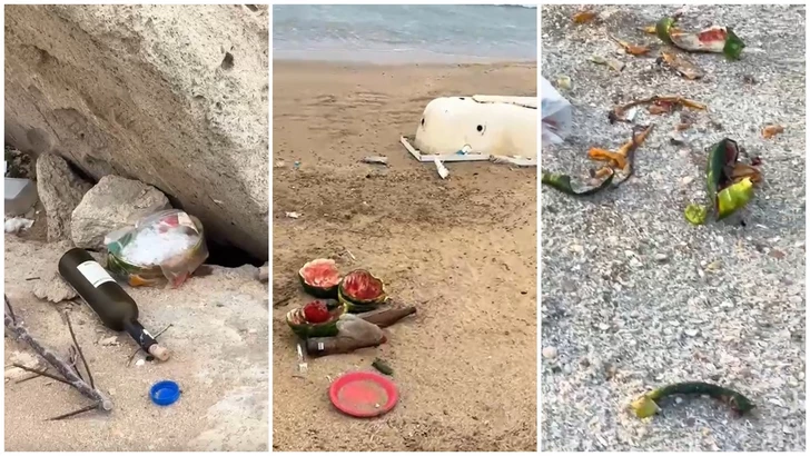Бесплатный пляж в Бильгях утопает в мусоре