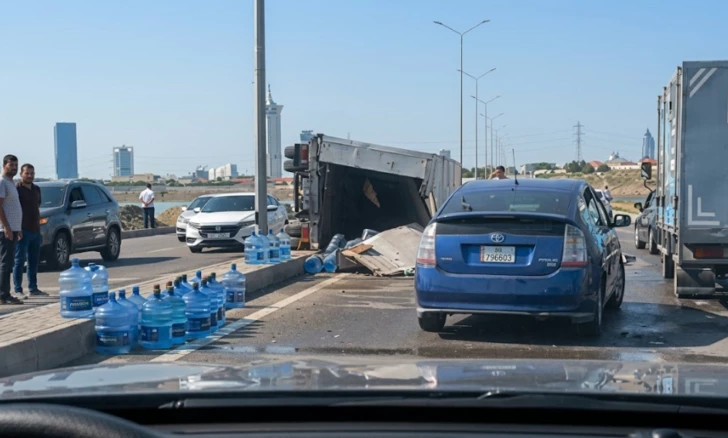 Полиция Баку расследует аварию на трассе Бёюкшор с участием пяти транспортных средств