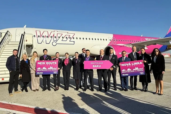 Состоялся первый прямой рейс Wizz Air из Братиславы в Баку