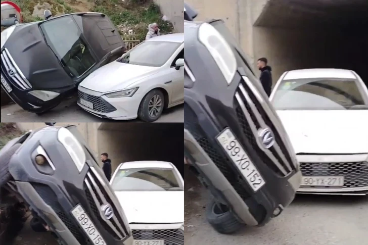 В Баку неправильный маневр водителя стал причиной аварии