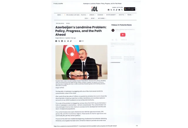 Media.az - Новости Азербайджана - Пресса ЮАР осветила проблему минного загрязнения в Азербайджане