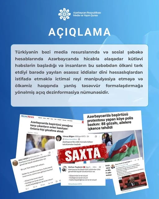 Media.az - Новости Азербайджана - Совета по медиа и вещанию осудил распространение в турецкой прессе фейков об Азербайджане