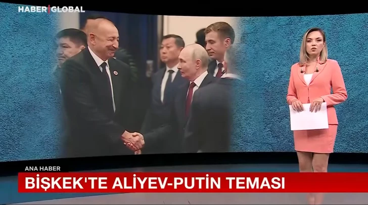 Haber Global подготовил репортаж о встречах Ильхама Алиева с Путиным и Моди в Бишкеке