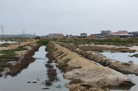 На Масазырском шоссе сточные воды сливают в соленое озеро