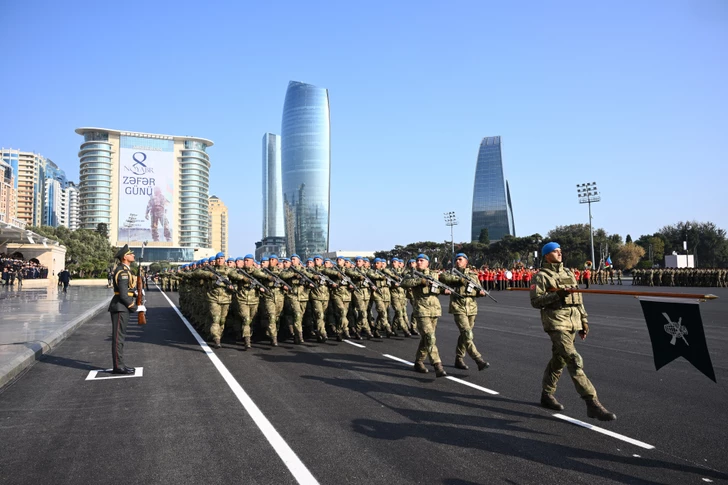 Media.az - Новости Азербайджана - Президент Ильхам Алиев выступил на военном параде, посвященном пятой годовщине Победы