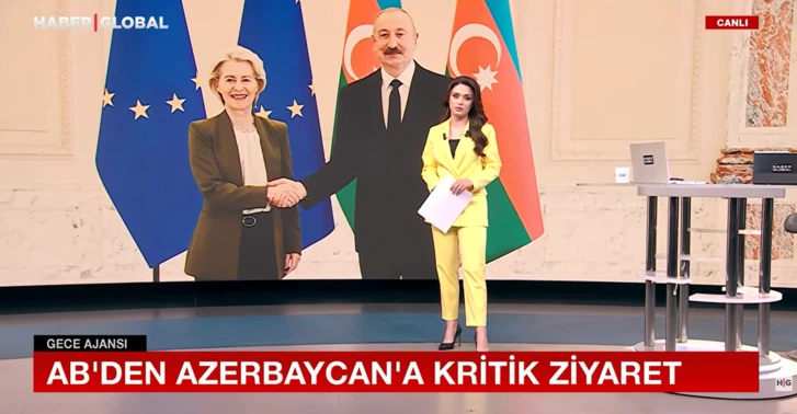 Телеканал Haber Global подготовил репортаж о визите председателя Еврокомиссии в Баку