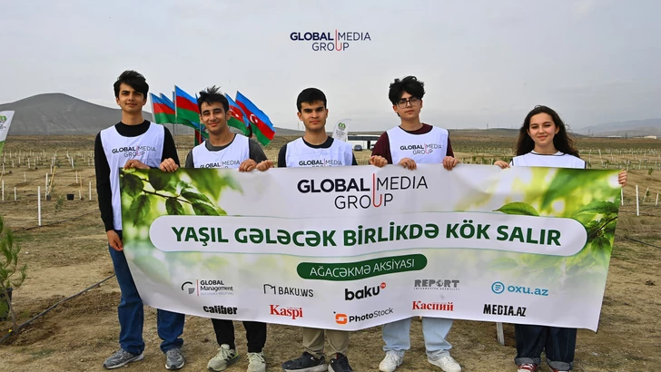 Media.az - Новости Азербайджана - По инициативе Global Media Group проведена очередная акция по посадке деревьев