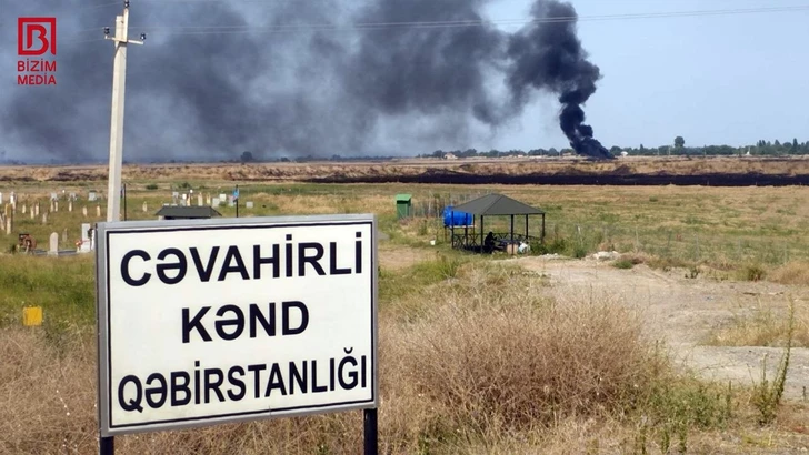 Media.az - Новости Азербайджана - Пожар в Агдаме охватил большую территорию из-за ветра: на заминированной территории слышны взрывы