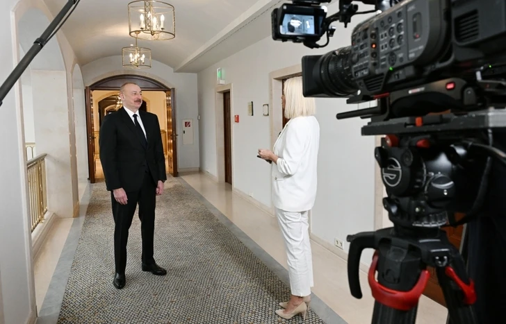 Президент Азербайджана дал интервью телеканалу Euronews