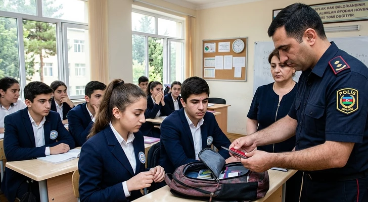 В школах Азербайджана начались массовые проверки учащихся: cотрудники полиции проводят осмотры
