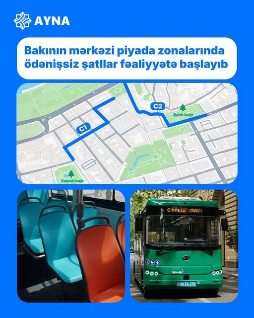 Media.az - Новости Азербайджана - Бесплатные электрошаттлы начали курсировать по центру Баку: маршруты и расписание