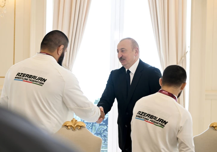 Media.az - Новости Азербайджана - Президент Ильхам Алиев принял борцов, ставших чемпионами в командном зачете на чемпионате Европы