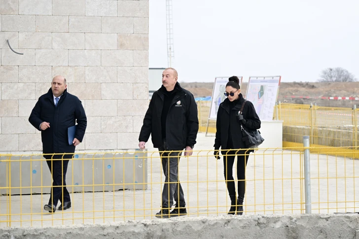 Media.az - Новости Азербайджана - Президент Ильхам Алиев ознакомился с ходом строительства отеля Hilton Garden Inn в Агдаме