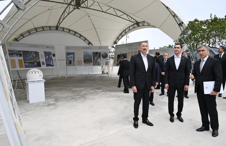 Media.az - Новости Азербайджана - Президенты Азербайджана и Туркменистана ознакомились с ходом строительства Шушинской мечети