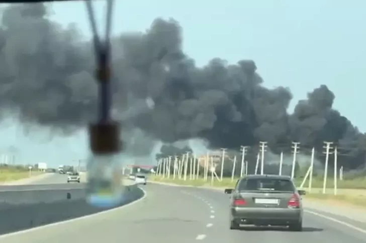 В Кюрдамирском районе произошел пожар возле АЗС