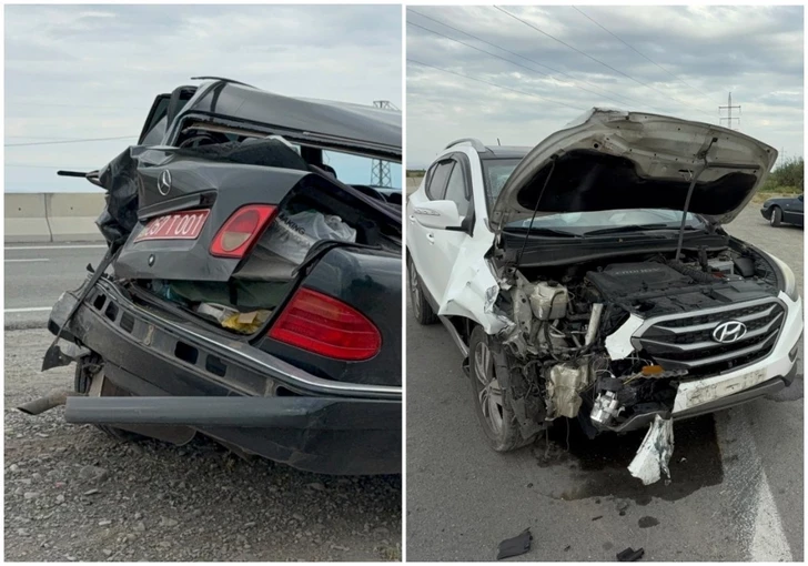 В Уджаре столкнулись Mercedes и Hyundai: пострадали шесть человек