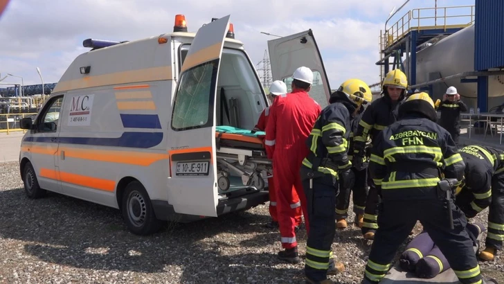 Media.az - Новости Азербайджана - В Баку на НПЗ имени Гейдара Алиева прошло пожарно-тактическое учение