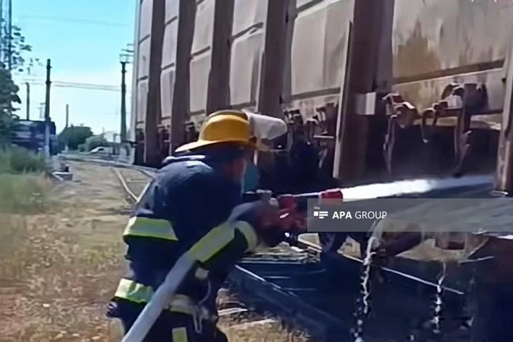 Media.az - Новости Азербайджана - На железнодорожном вокзале Евлаха загорелся грузовой вагон