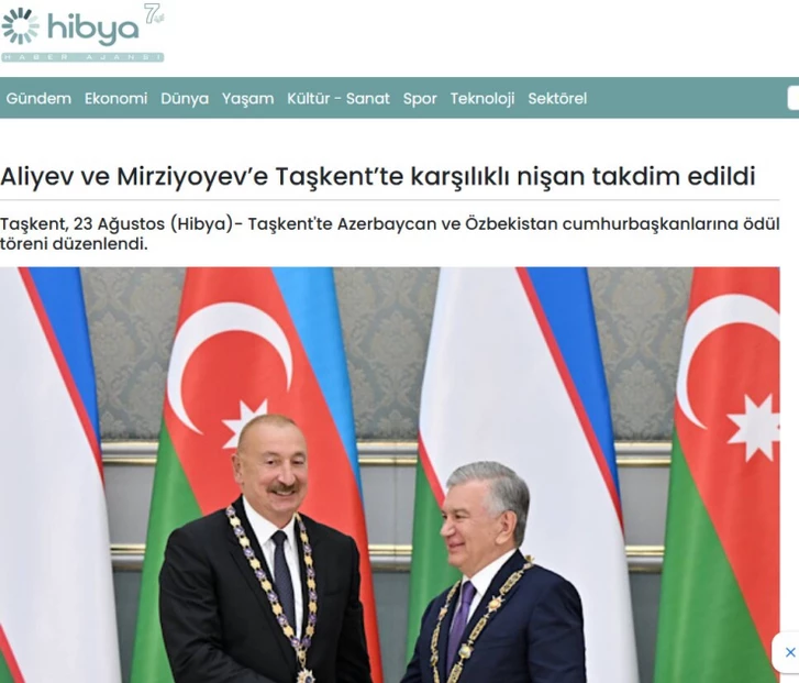 Media.az - Новости Азербайджана - СМИ Турции: Визит Президента Ильхама Алиева в Узбекистан – вклад в укрепление интеграции в регионе