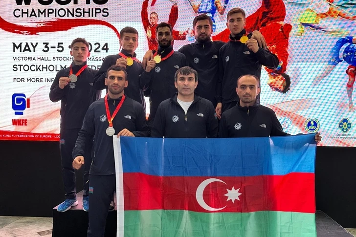 Сборная Азербайджана завоевала пять медалей на чемпионате Европы по ушу-санда