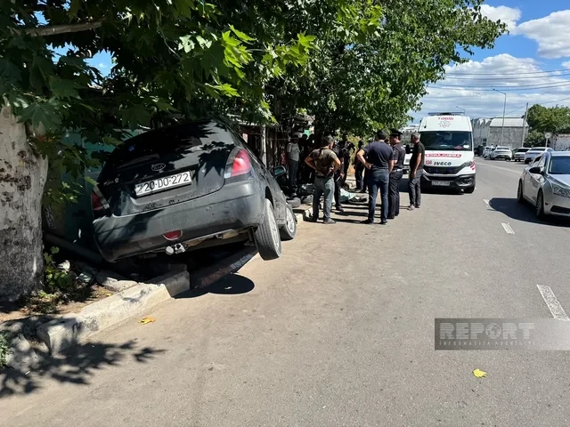 Media.az - Новости Азербайджана - ДТП в Гяндже: водитель умер за рулем, автомобиль врезался в препятствие