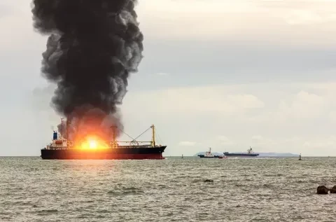 У берегов Омана атаковано грузовое судно, на борту возник пожар