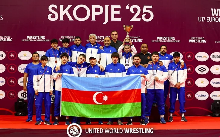 Юношеская сборная Азербайджана по вольной борьбе стала чемпионом Европы