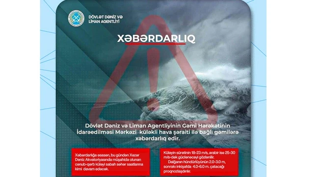 Media.az - Новости Азербайджана - Непогода на Каспии: судам объявлено предупреждение