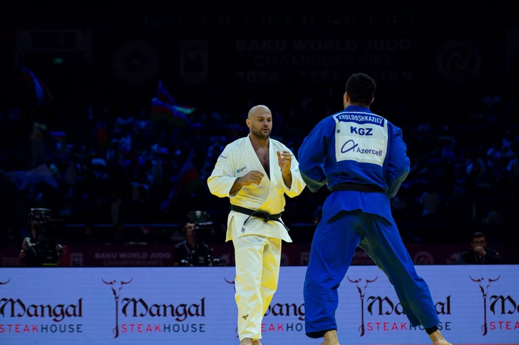 Media.az - Новости Азербайджана - Азербайджанский дзюдоист Кокаури обыграл соперника из Кыргызстана на ЧМ в Баку