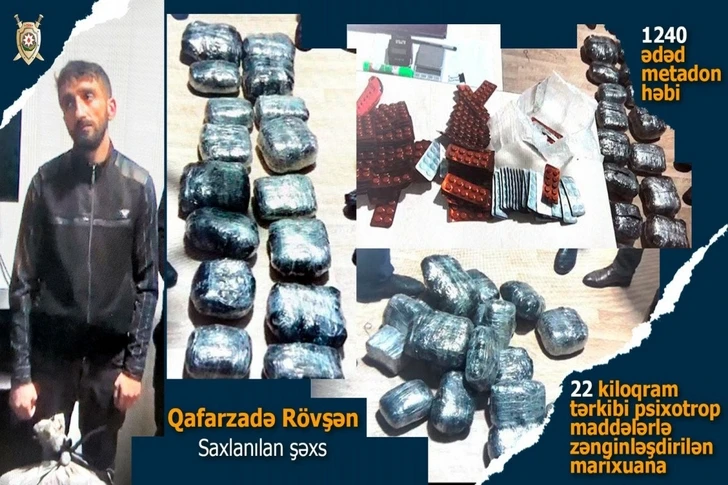 Полицейская операция в Лянкяране: у наркокурьера обнаружено и изъято 22 кг марихуаны
