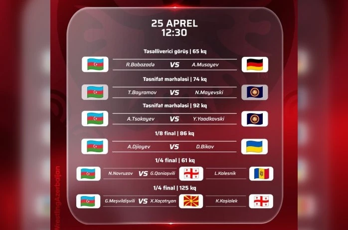 Media.az - Новости Азербайджана - Сегодня пять азербайджанских борцов вольного стиля выйдут на ковер чемпионата Европы в Албании