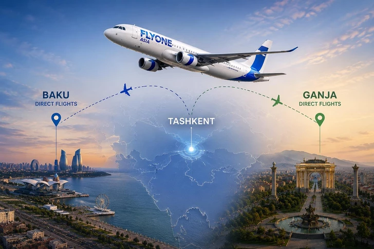 FLYONE Asia запустила регулярные рейсы из Ташкента в Баку и Гянджу