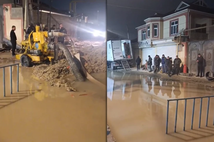 Прорыв водопровода оставил жителей одного из бакинских районов без воды