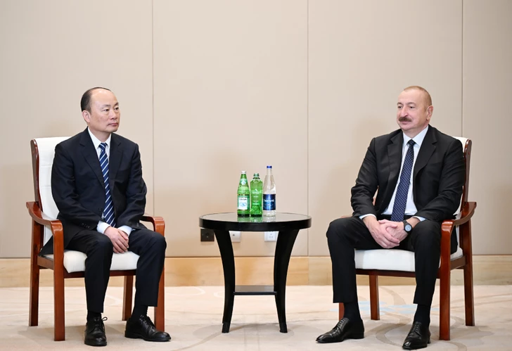 Президент Ильхам Алиев встретился с председателем компании China National Chemical Engineering