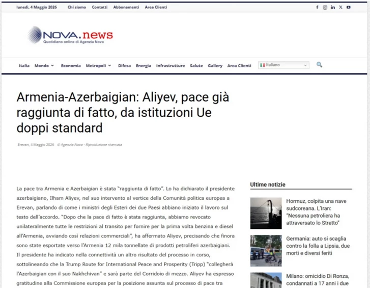 Media.az - Новости Азербайджана - Мировая пресса широко осветила выступление президента Азербайджана на саммите ЕПС
