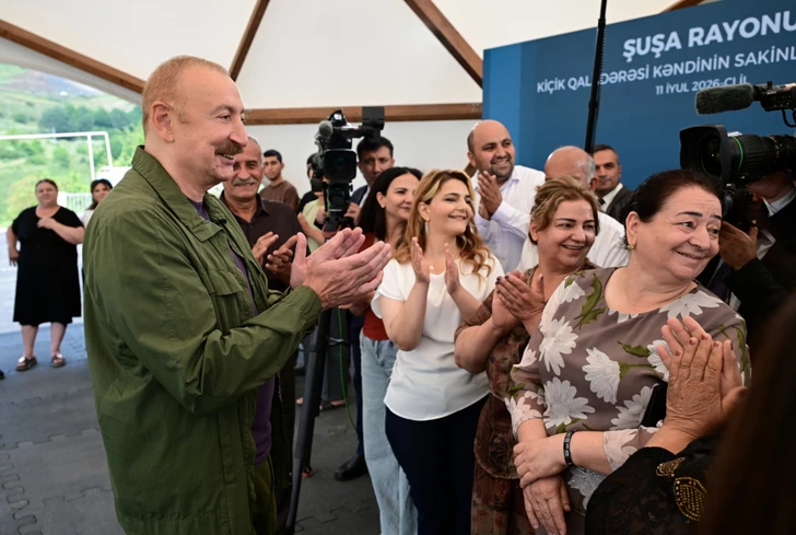 Media.az - Новости Азербайджана - Президент Ильхам Алиев ознакомился с работами в селе Кичик Галадереси и встретился с жителями