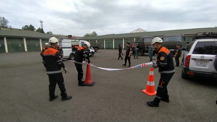 Media.az - Новости Азербайджана - МЧС провело учение с пограничниками по ликвидации последствий ДТП и пожаров в Лянкяране