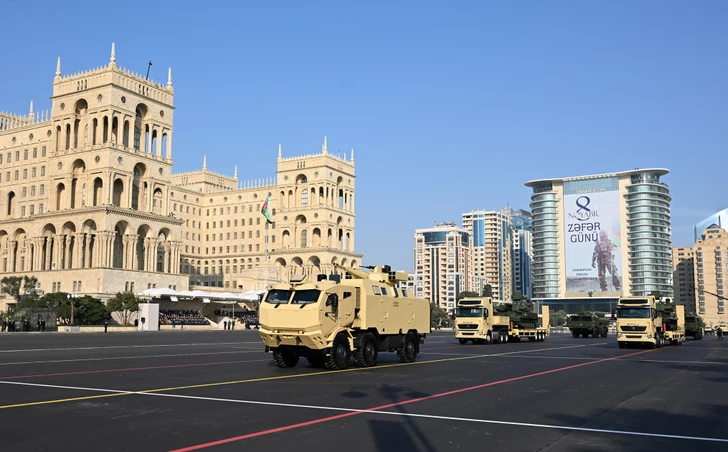 Media.az - Новости Азербайджана - Президент Ильхам Алиев выступил на военном параде, посвященном пятой годовщине Победы