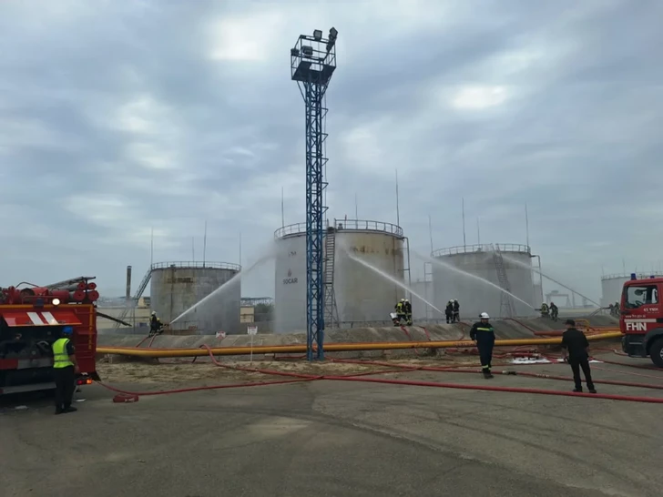 Media.az - Новости Азербайджана - На газоперерабатывающем заводе SOCAR прошли пожарно-тактические учения