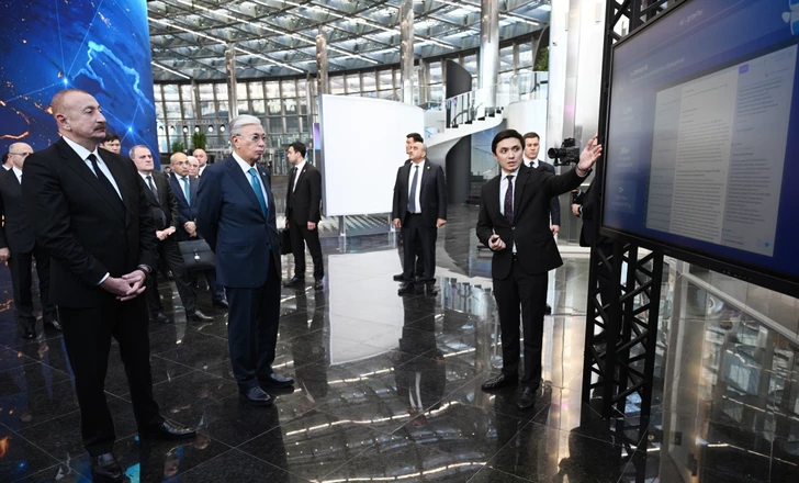 Media.az - Новости Азербайджана - Алиев и Токаев посетили Центр ИИ Alem.ai в Астане.