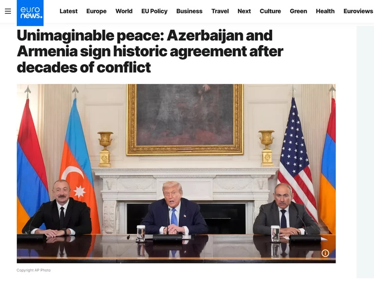 Глобальные СМИ уделяют внимание встрече Дональда Трампа, Ильхама Алиева и Никола Пашиняна