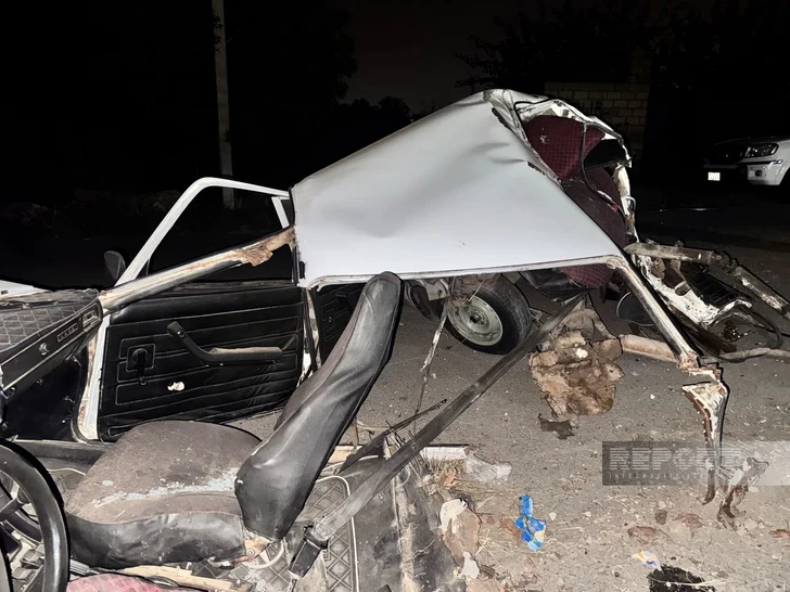 Media.az - Новости Азербайджана - В Самухском районе автомобиль разорвало пополам после столкновения со столбом
