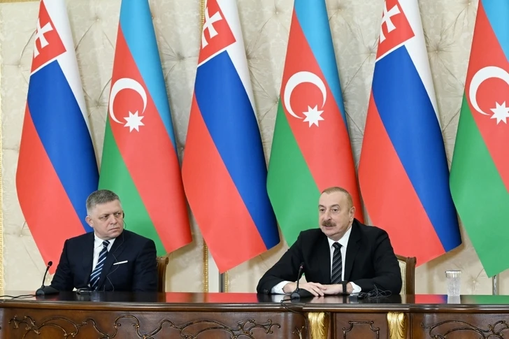 Президент Азербайджана и Премьер-министр Словакии выступили с заявлениями для прессы